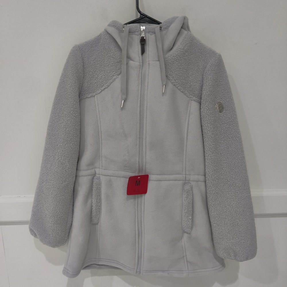 NWT 1 Madison Expedition Women's Hooded Teddy Jacket Gray Size XL $125 Z856